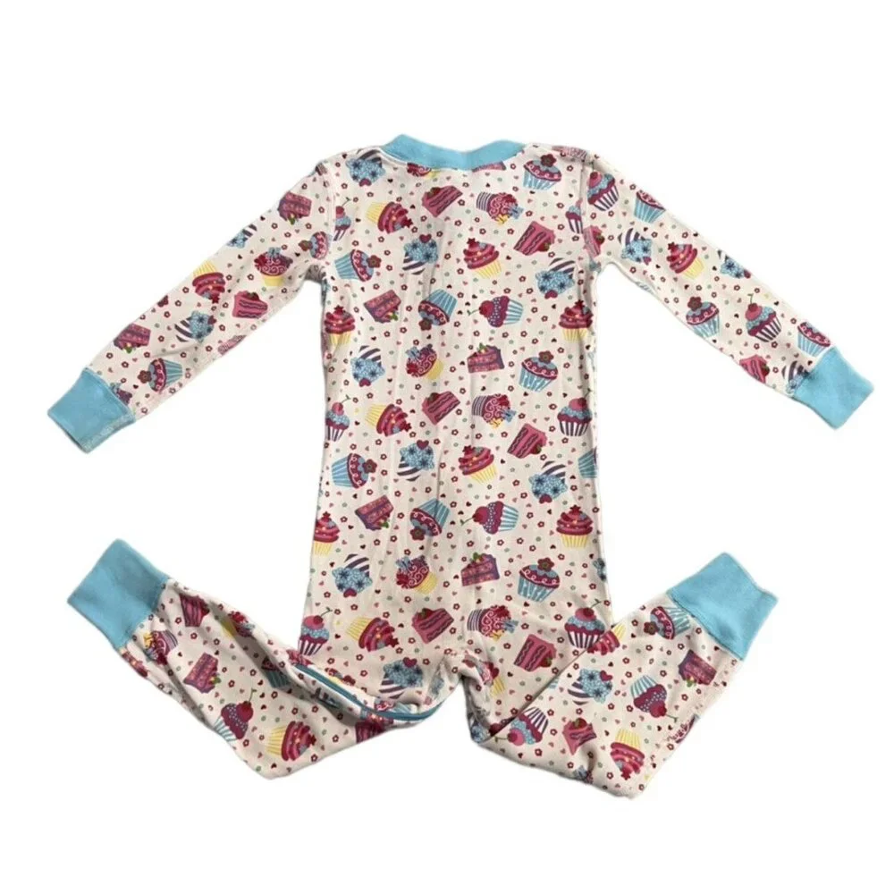 Hanna Andersson Sz 90 (3) Cupcake Zipper Sleeper Pajamas